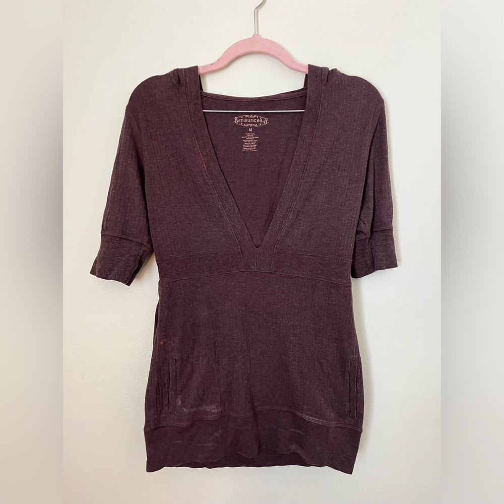 3/4 sleeve hooded tunic
